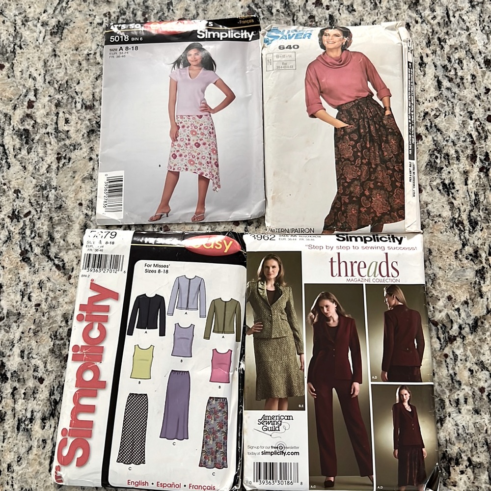 Bundle Lot Of 4 Simplicity Womens Sewing Patterns Size 10- 18